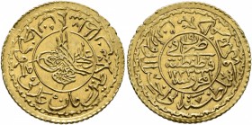 ISLAMIC, Ottoman Empire. Mahmud II , AH 1223-1255 / AD 1808-1839. Cedid Adliye Altını (Gold, 19 mm, 1.60 g, 3 h), Qustantiniya, AH 1223 / RY 18 = 1826...