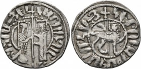 ARMENIA, Cilician Armenia. Royal. Hetoum I and Zabel , 1226-1270. Tram (Silver, 21 mm, 2.80 g, 11 h). Zabel and Hetoum I standing facing one another, ...