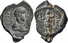 SEALS, Roman. Seal (Lead, 32 mm, 7.84 g, 12 h), mid 3rd century AD. BAN[A] - OΓΓCΓ Laureate, draped and cuirassed bust of an uncertain Roman emperor t...