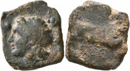 SEALS, Roman. Seal (Lead, 17x19 mm, 10.28 g), circa 3rd century AD. Head of Alexander the Great to left. Rev. Blank. Rare and interesting. Very fine....