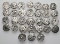 A lot containing 31 silver coins. Includes: Drachms of Alexander III (25), Philip III (4) and Lysimachos (2). Fine to good very fine. LOT SOLD AS IS, ...