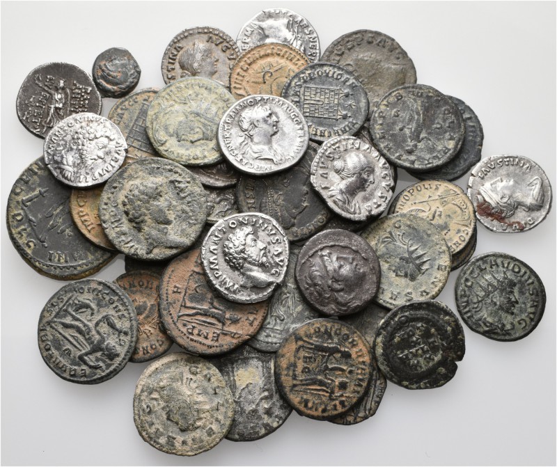 A lot containing 11 silver and 30 bronze coins. Includes: Greek, Roman Provincia...
