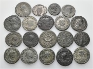 A lot containing 19 bronze coins. Includes: Roman Imperial. Fine to very fine. LOT SOLD AS IS, NO RETURNS. 19 coins in lot.