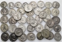 A lot containing 43 silver coins. Includes: Elagabalus (1), Julia Soaemias (2), Julia Mamaea (1), Gordian III (9), Philip I (6), Otacilia Severa (2), ...