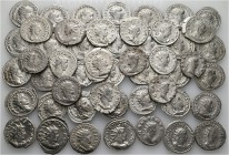 A lot containing 50 silver coins. Includes: Gordian III (12), Otacilia Severa (1), Trajan Decius (1), Trebonianus Gallus (6), Volusian (4), Valerian I...