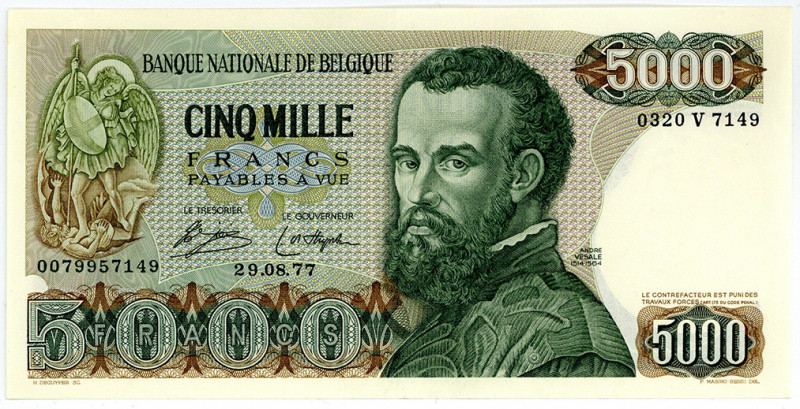 BELGIEN, Banque Nationale de Belgique, 5000 Francs 29.08.1977.
I-II
Pick 137a