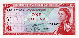 OSTKARIBISCHE STAATEN, East Caribbean Currency Authority, 1 Dollar ND(1965), St.Lucia.
I
P.13l
