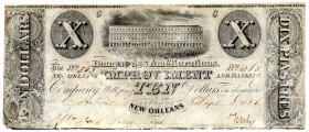 VEREINIGTE STAATEN VON AMERIKA, New Orleans. Banque des Amelioration. 10 Dollars/10 Piastres 1836.
restauriert, V