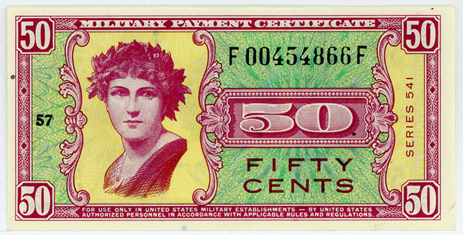 VEREINIGTE STAATEN VON AMERIKA, Military Payment Certificates, 50 Cents ND(1958)...