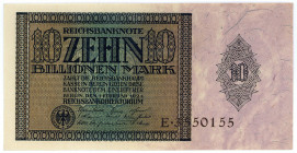 DEUTSCHES REICH BIS 1945, Geldscheine der Inflation, 1919-1924, 10 Billionen Mark 01.02.1924, Serie E.
I/I-
Ros.134; Grab.DEU-167