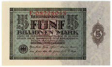 DEUTSCHES REICH BIS 1945, Geldscheine der Inflation, 1919-1924, 5 Billionen Mark 15.03.1924, Serie E.
I
Ros.138; Grab.DEU-172