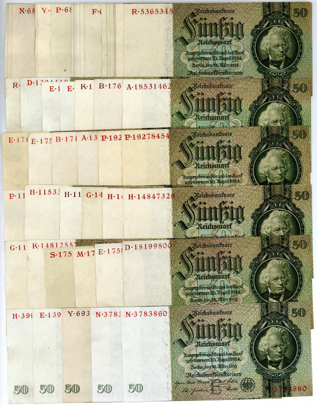DEUTSCHES REICH BIS 1945, Ausgaben der Deutschen Reichsbank, 1924-1945, 60x 50 R...