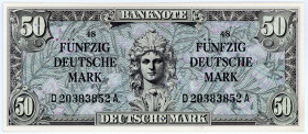 BUNDESREPUBLIK DEUTSCHLAND AB 1948, Noten der Bank Deutscher Länder, 1948-1949, 50 Deutsche Mark o.D.(08.1948-30.10.1949), Serie D/A.
I
Ros.248; Gra...