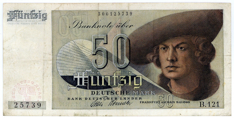 BUNDESREPUBLIK DEUTSCHLAND AB 1948, Noten der Bank Deutscher Länder, 1948-1949, ...