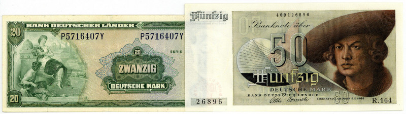 BUNDESREPUBLIK DEUTSCHLAND AB 1948, Noten der Bank Deutscher Länder, 1948-1949, ...