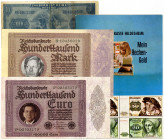 BUNDESREPUBLIK DEUTSCHLAND AB 1948, Noten der Bank Deutscher Länder, 1948-1949, 10 Illusions Mark 1949, Spielgeld (IV); SPARKASSE HILDESHEIM, Heft mit...
