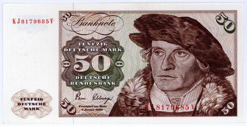 BUNDESREPUBLIK DEUTSCHLAND AB 1948, Noten der Deutschen Bundesbank, 1960-1999, 5...