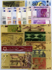 BUNDESREPUBLIK DEUTSCHLAND AB 1948, Euro-Banknoten, ab 2002, 5, 10, 20, 50, 100, 200, 500 Euro. Postkartenentwürfe 1998. DAZU:5, 10, 20, 50, 100, 200,...