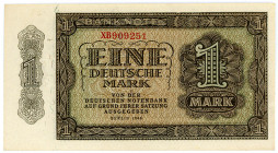 DEUTSCHE DEMOKRATISCHE REPUBLIK, 1948-1989, Ausgaben der Deutschen Notenbank, 1948-1964, 1 Mark 1948, UdSSR-Druck, KN 6-stellig, Austauschnote XB.
I...