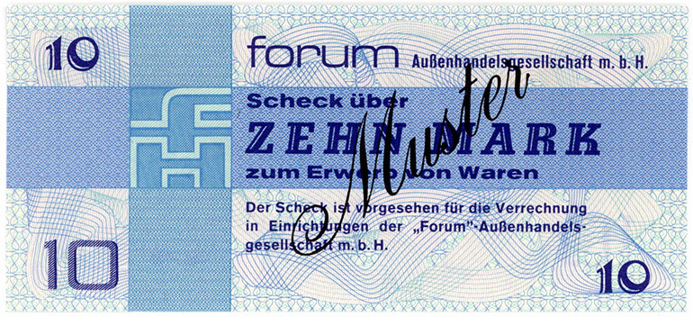 DEUTSCHE DEMOKRATISCHE REPUBLIK, 1948-1989, Schecks der Forum Außenhandelsgesell...