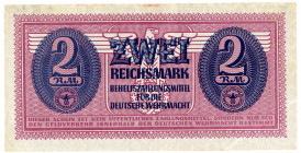 WEHRMACHTSAUSGABEN DES II. WELTKRIEGS, Behelfszahlungsmittel, 2 Reichsmark o.D.(1942-31.12.1944), ohne KN.
II-
Ros.506; Grab.DWM-7