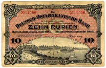 DEUTSCHE KOLONIEN, Deutsch-Ost-Afrika, 1905-1917, 10 Rupien 15.06.1905, Friedensausgabe. KN11006.
III-IV
Ros.901; Grab.DOA-2