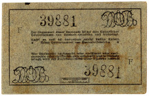 DEUTSCHE KOLONIEN, Deutsch-Ost-Afrika, 1905-1917, 5 Rupien 01.02.1916, Interims-Banknote. Serie F, Karton dick grau, Zwei Faks-Uschr. violett, DOAP li...