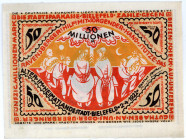 NOTGELD BESONDERER ART, Bielefeld, 50 Millionen Mark 02.04.1922, Leinen.
I
Gra.83