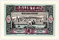 NOTGELD BESONDERER ART, Osterwieck, Stadt. 50 Mark 01.05.1922, Glaceleder Udr. Vs. und Rs. bläulich.
I
Gra.354