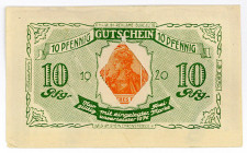 BRIEFMARKENNOTGELD, Köln, Carl Grave. 10 Pfennig o.D. Germania.
I-
Ti3565.030.05