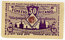 BRIEFMARKENNOTGELD, Köln, Carl Grave. 50 Pfennig o.D. Germania, 50 Pfennig Ziffer.
I-
Ti3565.030.05