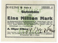 BADEN, Gottmadingen, A.Bilger Söhne (Bilger Bräu). 1 Million Mark 01.09.1923. Bei Rupertus und Keller unbekannt.
II
Rup.-