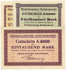 BERLIN, BRANDENBURG, Berlin, Niederlausitzer Kohlewerk. 100, 500, 1000 Mark o.D. (1922). 3 Scheine.
I-
Mü.340.1-3