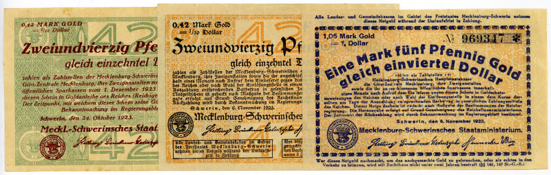 MECKLENBURG-VORPOMMERN, Schwerin, Staatsministerium. 42 Gold-Pfennig 24.10.1923,...