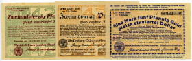 MECKLENBURG-VORPOMMERN, Schwerin, Staatsministerium. 42 Gold-Pfennig 24.10.1923, 42 Gold-Pfenig 06.11.1923, 1,05 Goldmark 06.11.1923. 3 Scheine.
I/I-...