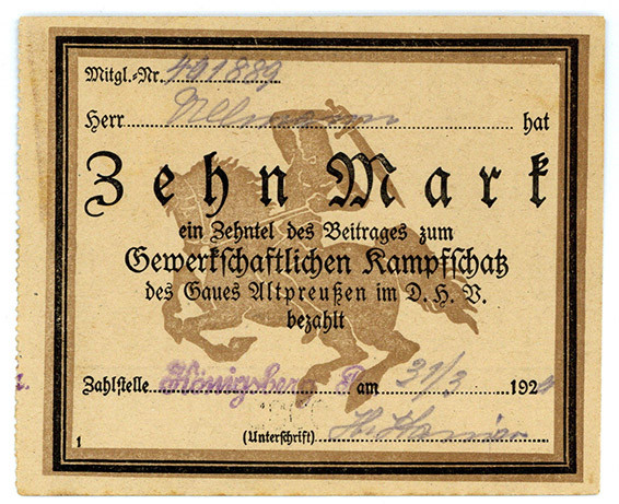 OST-, WESTPREUSSEN, POSEN UND GRENZMARK, Königsberg, Gau Altpreußen. Gewerkschaf...