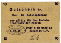 SACHSEN, Oelsnitz, Koch & Te Kock AG. 10 Pfennig 01.12.1947.
I
Schö.1222