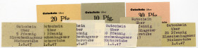 SCHLESWIG-HOLSTEIN, Elmschenhagen, Bücherstube, Leihbücherei Ad.Meyer. 5, 10, 20 Pfennig 01.06.1947, Schreibmaschine; 5, 10, 20 Pfennig 01.06.1947 Sch...