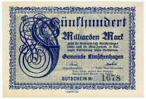 SCHLESWIG-HOLSTEIN, Elmschenhagen, Gemeinde. 500 Milliarden Mark o.D. (1923).
I
Ke.1327d; LSK E015d