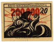SCHLESWIG-HOLSTEIN, Norderdithmarschen, Kreis. 200.000 Mark o.D. Üdr. auf 20 Pfennig 'KREIS'.
II
Ke.3953a