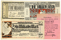 SCHLESWIG-HOLSTEIN, Wandsbek, Kreis Stormarn in Wandsbek. 1 Million Mark 24.08.1923, 5 Milliarden Mark 07.10.1923, 10 Milliarden Mark 25.09.1923, 10 M...
