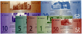WESTFALEN, Bethel, Bodelschwinghsche Anstalten. 50 Bethel-Cent, 1, 2, 5, 10, 20, 50 Bethel-Euro 01.01.2002. 7 Stück.
I