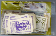 ÖSTERREICH, Pischelsdorf. Etwa 160 Scheine, meist verschiedene in guter Erhaltung, dabei gefärbtes Papier, dickes Papier, Metalldrucke, Alphabet, drei...