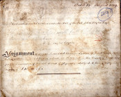 DOKUMENTE, Assignment (Abtretungsvertrag) auf Pergament vom 15. Aug. 1829 über 18 engl. Pfund 10 Shilling für diverse Erbbaurechte von Mr. John Taylor...