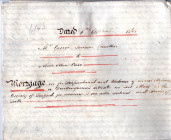 DOKUMENTE, Mortgage (Erbbaurecht) auf Pergament vom 1. Apr. 1861 über 100 engl. Pfund von Mr. George Joensen Zanether und Miss Ellen Cave. Mit Steuerm...