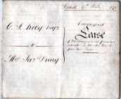 DOKUMENTE, Lease (Leihvertrag) auf Pergament vom 9. Juli 1875 zum Ausleihen von Büchern zwischen C.F. Roby Esq. und Mr. Ja's Drury. Mit Steuermarke un...