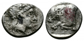 Caria, Magnesia ad Maeandrum. AR Obol , c. 4th-3rd century BC.
1.19g 12mm