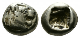 KINGS OF LYDIA. Alyattes, circa 610-560 BC. Myshemihekte - 1/24 Stater Electrum
0.88g 9mm