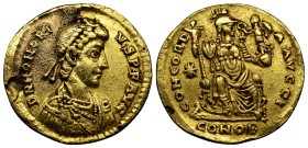 HONORIUS (393-423). Solidus. Constantinople.
4.40g 21mm