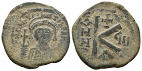 Maurice Tiberius, 582-602 AD. AE Half-Follis Constantinople
6.20g 24mm